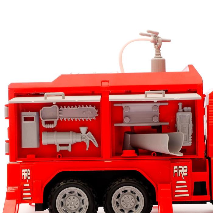 Машина инерционная «Пожарная», масштаб 1:16, световые и звуковые эффекты, стреляет водой, МИКС - фото 1912005324