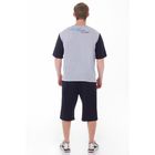 Пижама мужская (футболка, бриджи) М-555-09 меланж, р-р 50 - Фото 3