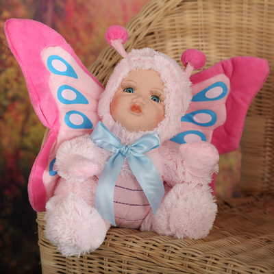 Кукла коллекционная керамика "Малыш в костюме бабочки" сидит 22,5 см