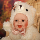 Кукла коллекционная керамика "Малыш в костюме мишки" 24 см - Фото 4