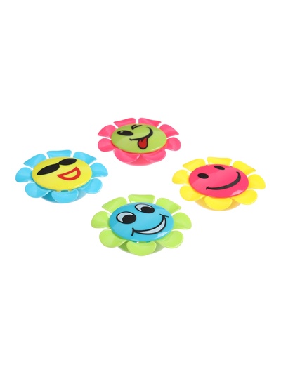 Набор точилок «Ромашка-смайл», 4 штуки, с контейнером, МИКС