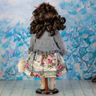 Кукла коллекционная керамика "Мила в сером жакете и с мишкой" 50 см - Фото 4