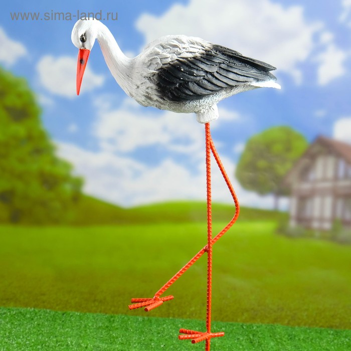 Садовая фигура "Аист" малый 30*13*60 см - Фото 1