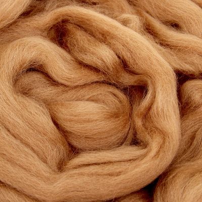 Шерсть для валяния 100% полутонкая шерсть 100гр (0606, темно-бежевый)