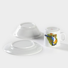 Набор посуды детский Добрушский завод «Лесовичок», 3 предмета: кружка, миска, тарелка, фарфор, белый, рисунок МИКС - Фото 6