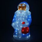 Фигура акрил. "Дед мороз" 35х31х66 см, 100 LED, 8 режимов, 220V, БЕЛЫЙ - Фото 1