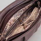 Сумка женская, отдел с перегородкой на молнии, наружный карман, регулируемый ремень, цвет тёмно-коричневый - Фото 5