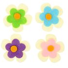 Декор для творчества войлок "Двойной цветок" с 2-х стор.скотчем (набор 4 шт) 4,7х4,7 см - Фото 2