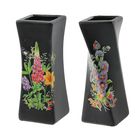 набор ваз керамика 2 шт мини цветы черный 16 см - Фото 1