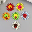 Декор для творчества войлок "Божья коровка на ромашке" (набор 6 шт), d-3.8 см, 12х11 см - Фото 1