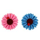 Декор д/творчест. войлок "Цветы с божьей коровкой" с 2-х ст.скотчем,(набор 2 шт) 6,5х6,5 см - Фото 2