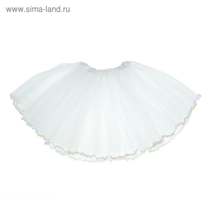 Карнавальная юбка, трёхслойная, 4-6 лет, цвет белый - Фото 1