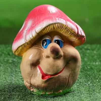 Садовая фигура "Гриб мухомор-мультяшка", гипс, 19 см