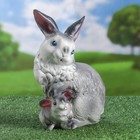 Садовая фигура "Зайчиха с малышом", серая, гипс, 23 см, микс - Фото 4