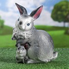 Садовая фигура "Зайчиха с малышом", серая, гипс, 23 см, микс - Фото 5