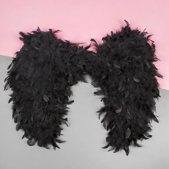 Крылья ангела «Вдохновение», на резинке, чёрные - Фото 1