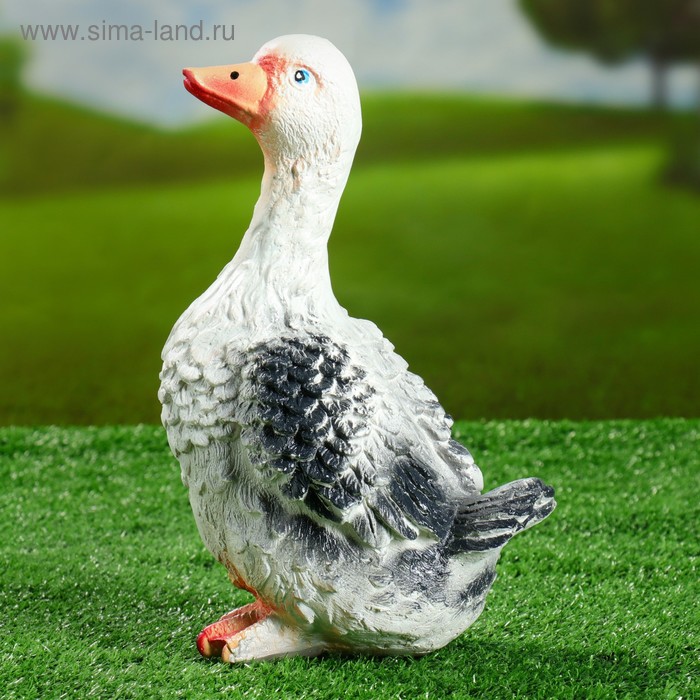 Садовая фигура "Гусь", серый цвет, гипс, 29 см - Фото 1
