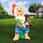 Садовая фигура "Гном с собакой", разноцветная, гипс, 46 см, микс - Фото 5