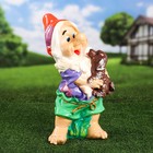 Садовая фигура "Гном с собакой", разноцветная, гипс, 46 см, микс - Фото 6