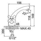 Смеситель для раковины Accoona A9072, двухрычажный, хром - Фото 4