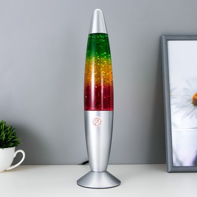 Светильник «Ракета», лава, блёстки, Е14 34×8.5×8.5 см