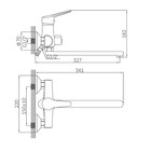 Смеситель для ванны Accoona A7109, однорычажный, излив 300 мм, с душевым набором, хром - Фото 9