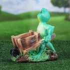 Садовая фигура "Лягушка с телегой", зелёный цвет, 16х21х40 см - Фото 2