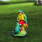 Садовая фигура "Лягушки на грибе", зелёная, гипс, 21 см - Фото 2