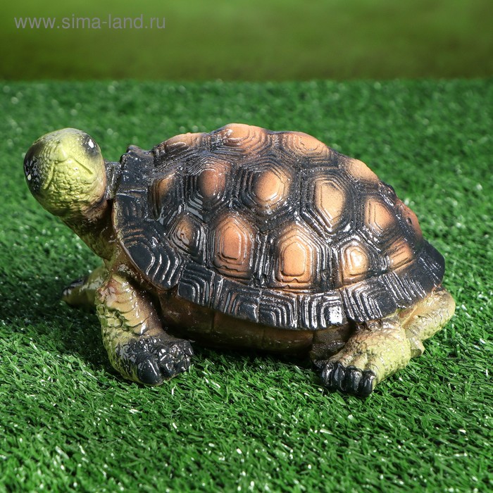 Садовая фигура "Черепаха Ник", зелёно-коричневая, 10 см - Фото 1