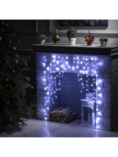Гирлянда «Бахрома-арка» 1×1 м, IP20, прозрачная нить, 126 LED, свечение белое, 8 режимов, 220 В