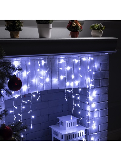 Гирлянда «Бахрома-арка» 1×1 м, IP20, прозрачная нить, 126 LED, свечение белое, 8 режимов, 220 В