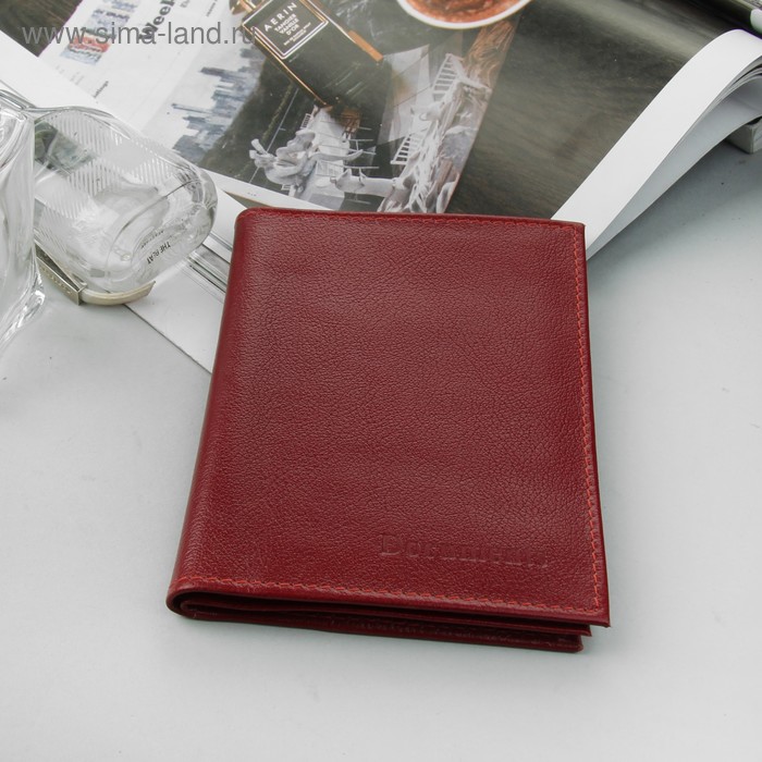 Обложка для автодокументов и паспорта, 5 карманов для карт, цвет красный матовый - Фото 1