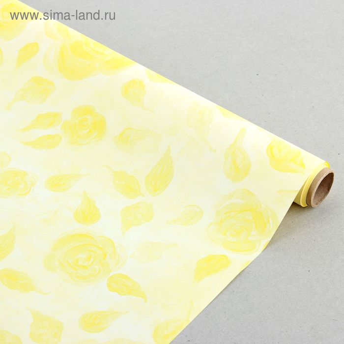 Пленка для цветов CartaPack "Рэвэ" розы желтые 800 мм х 5 м - Фото 1