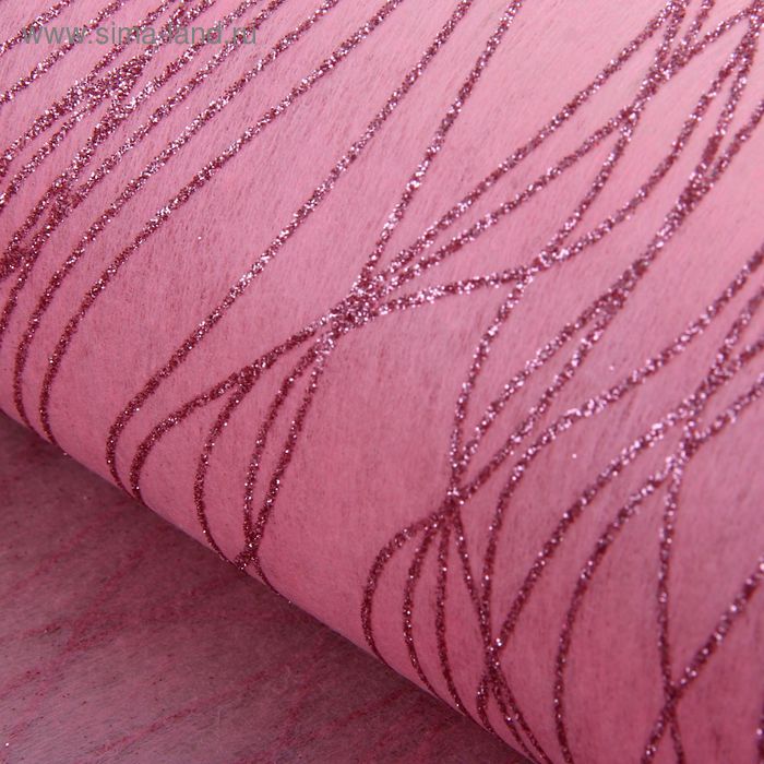 Фетр с рисунком "Полоски” розовый 50 см х 10 м - Фото 1