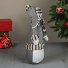 Мягкая игрушка "Снеговик в шубке с пуговками" 35,5 см серый - Фото 2