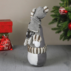 Мягкая игрушка "Снеговик в шубке с пуговками" 35,5 см серый - Фото 3