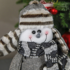 Мягкая игрушка "Снеговик в шубке с пуговками" 35,5 см серый - Фото 5