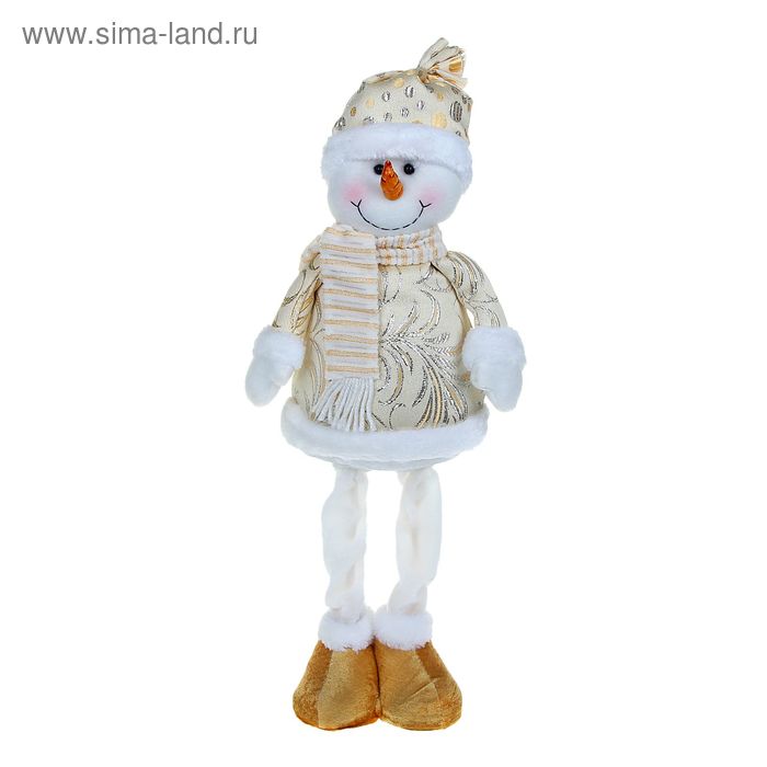 мягкая белая узорная снеговик на ножках 40,5 см - Фото 1
