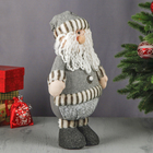 Мягкая игрушка "Дед Мороз в шубке с пуговкой" 45 см серый - Фото 2