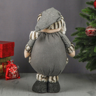Мягкая игрушка "Дед Мороз в шубке с пуговкой" 45 см серый - Фото 4