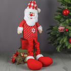 Мягкая игрушка "Дед Мороз со снежинкой - длинные ножки" 55,5 см красный - Фото 1
