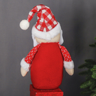 Мягкая игрушка "Дед Мороз со снежинкой - длинные ножки" 55,5 см красный - Фото 4