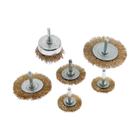 Набор щеток металлических для дрели ТУНДРА, плоские 40-50-65-75-100 мм, чашка 50 мм, 6 шт. - Фото 3