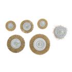 Набор щеток металлических для дрели ТУНДРА, плоские 40-50-65-75-100 мм, чашка 50 мм, 6 шт. - Фото 4