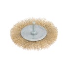 Щетка металлическая для дрели ТУНДРА, со шпилькой, плоская, 100 мм - Фото 3