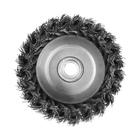 Щетка металлическая для УШМ ТУНДРА, крученая проволока, «чашка», М14, 100 мм - Фото 4