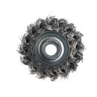 Щетка металлическая для УШМ ТУНДРА, крученая проволока, «чашка», М14, 65 мм - Фото 5