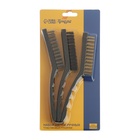 Набор щеток металлических ручных ТУНДРА, пластиковые рукоятки, большие, 3 шт. - Фото 4