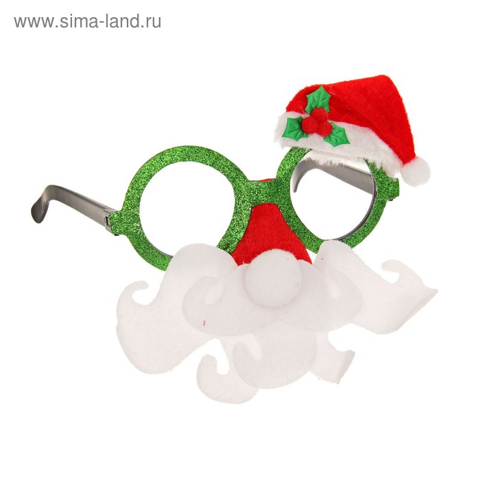 Карнавальные очки "Дедушка Мороз в колпаке" - Фото 1