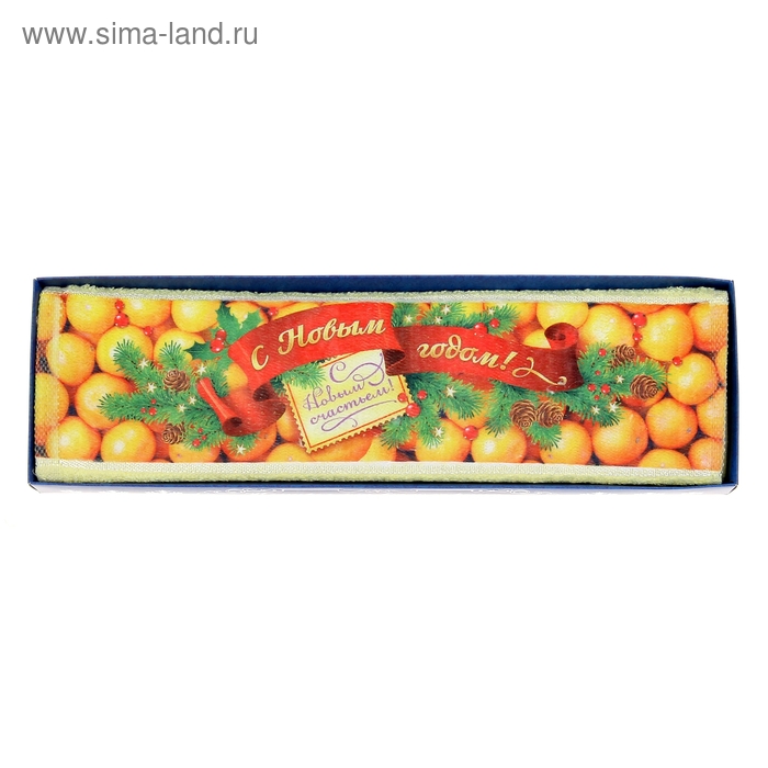 Полотенце "Collorista" С новым счастьем, 30 х 70 см, хлопок 450гр/м2 - Фото 1